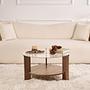 Clara Coffee table Walnut Transparent Ø75cm 2