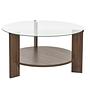 Clara Coffee table Walnut Transparent Ø75cm 6