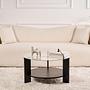 Clara Coffee table Woodblack Transparent Ø75cm 2