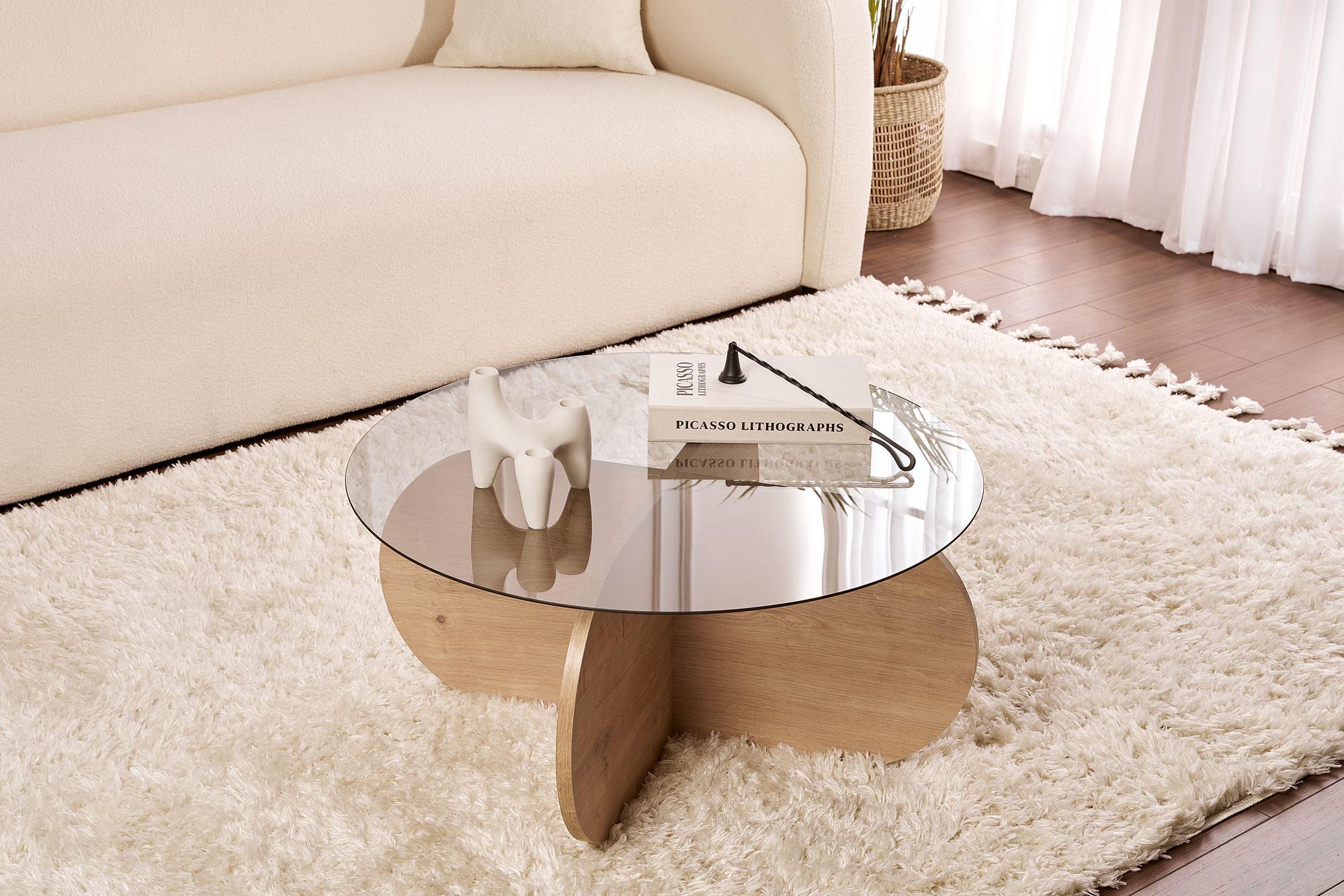 Aeris Couchtisch Saphir Eiche Rauch Ø75cm 1