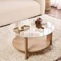 Clara Coffee Table Sapphire Oak Transparent Ø75cm 1
