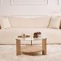 Clara Couchtisch Saphir Eiche Transparent Ø75cm 2