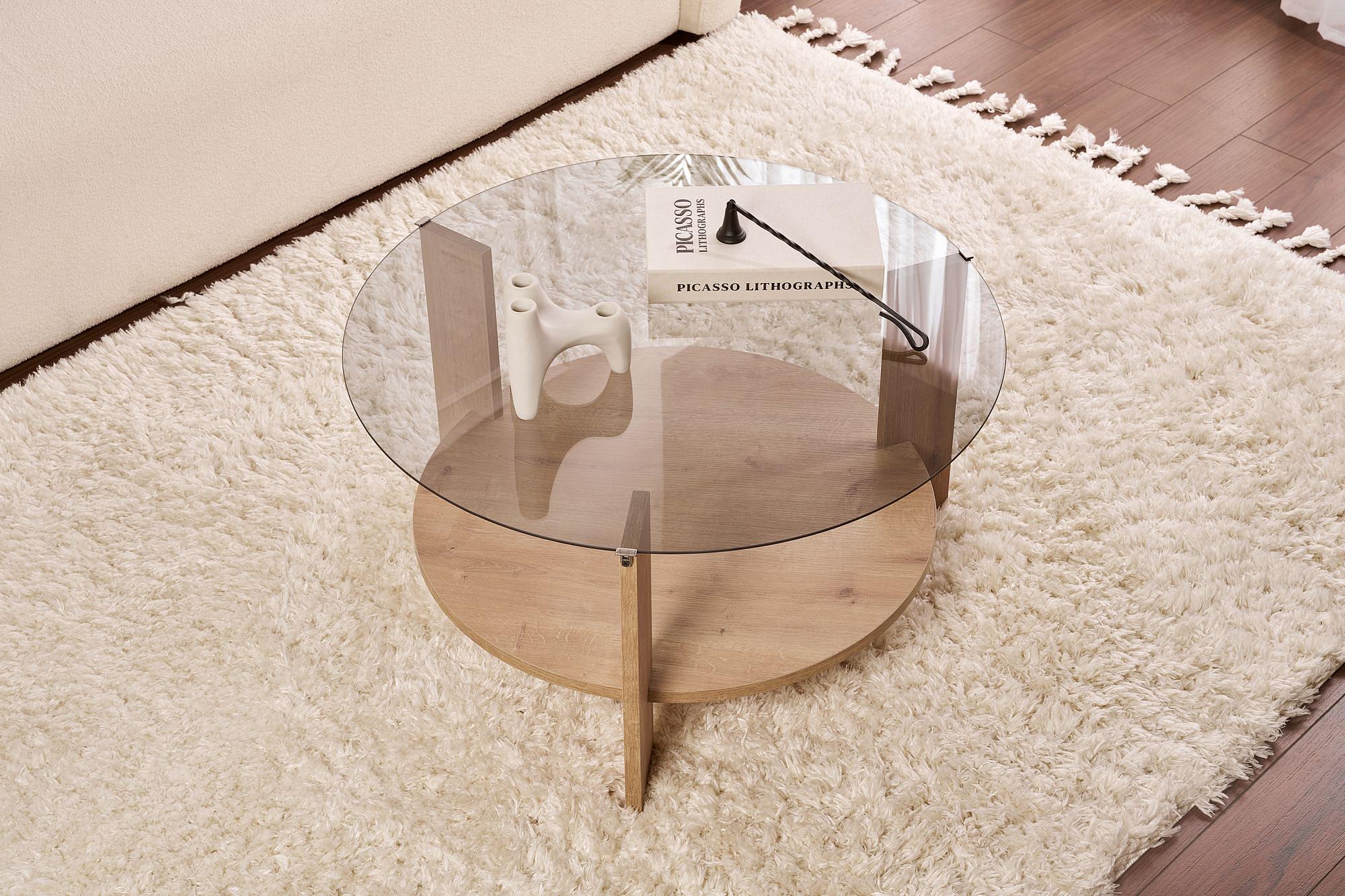 Clara Coffee table Sapphire Oak Smoke Ø75cm 3