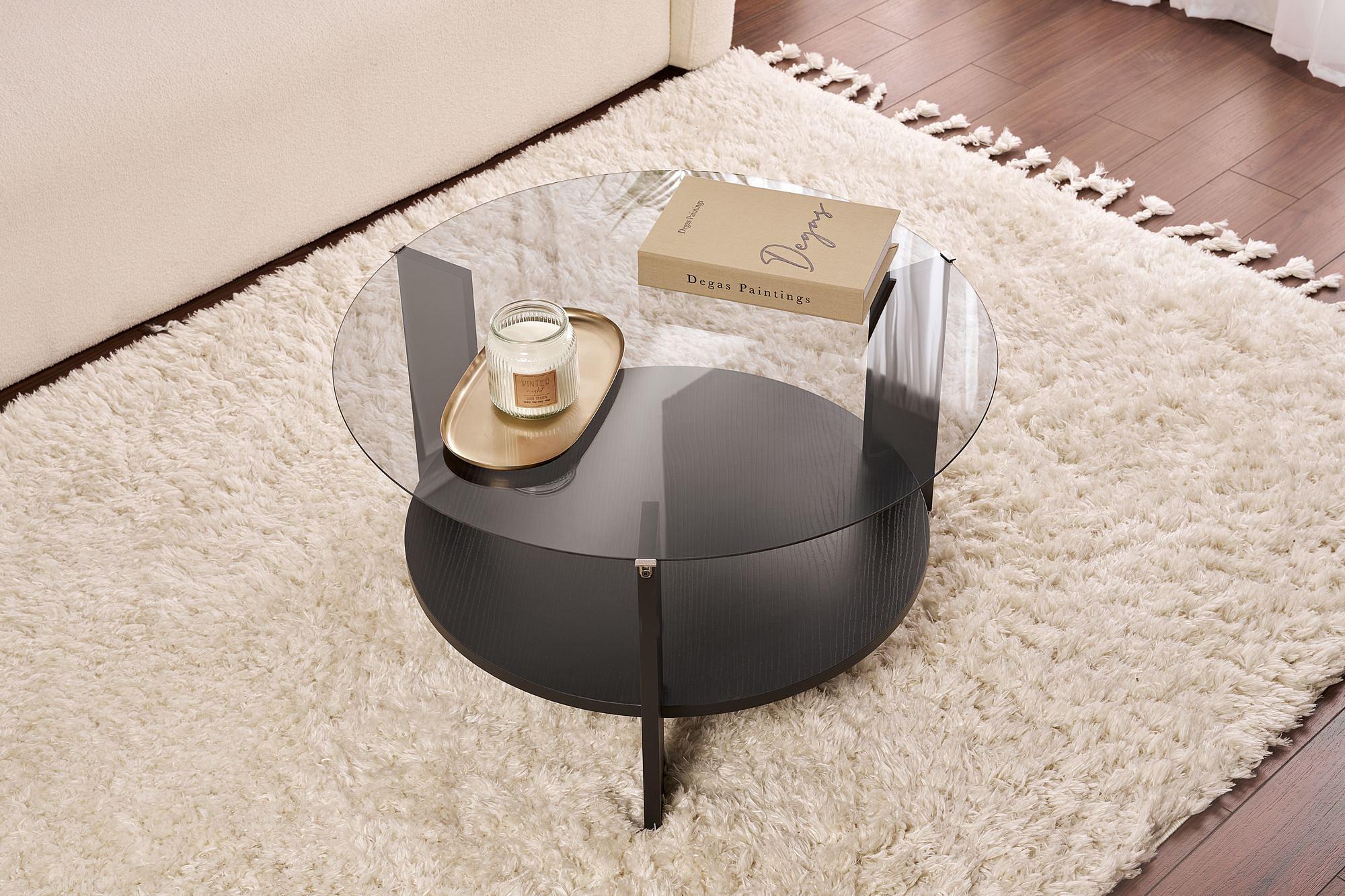 Clara Couchtisch Holzschwarz Rauch Ø75cm 3
