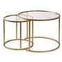2x Aurum Couchtisch-Set Gold Transparent Ø80cm Ø60cm Ø42cm 6