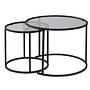2x Gold Coffee Table Set Gold Transparent Ø80cm Ø60cm Ø42cm 0