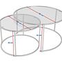 2x Aurum Coffee Table Set Black Transparent Ø80cm Ø60cm 7