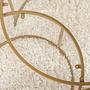 2x Aurum Coffee table set Gold Transparent Ø80cm Ø60cm 5