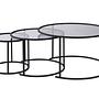 3x Aurum Coffee Table Set Black Grey Ø80cm Ø60cm Ø42cm 6