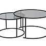 2x Aurum Coffee table set Black Grey Ø80cm Ø60cm 6