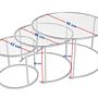 3x Aurum Coffee Table Set Black Grey Ø80cm Ø60cm Ø42cm 7