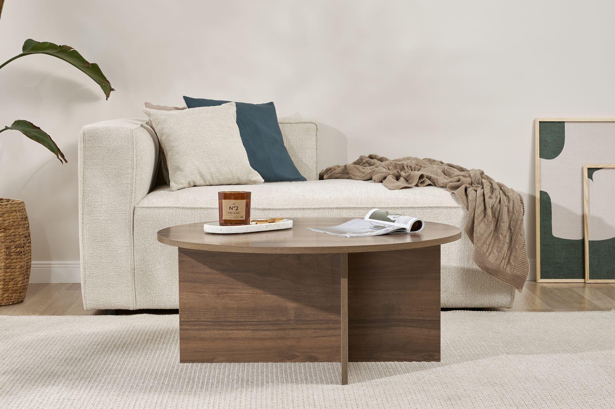 Soleil Couchtisch Walnuss Ø90 cm 1