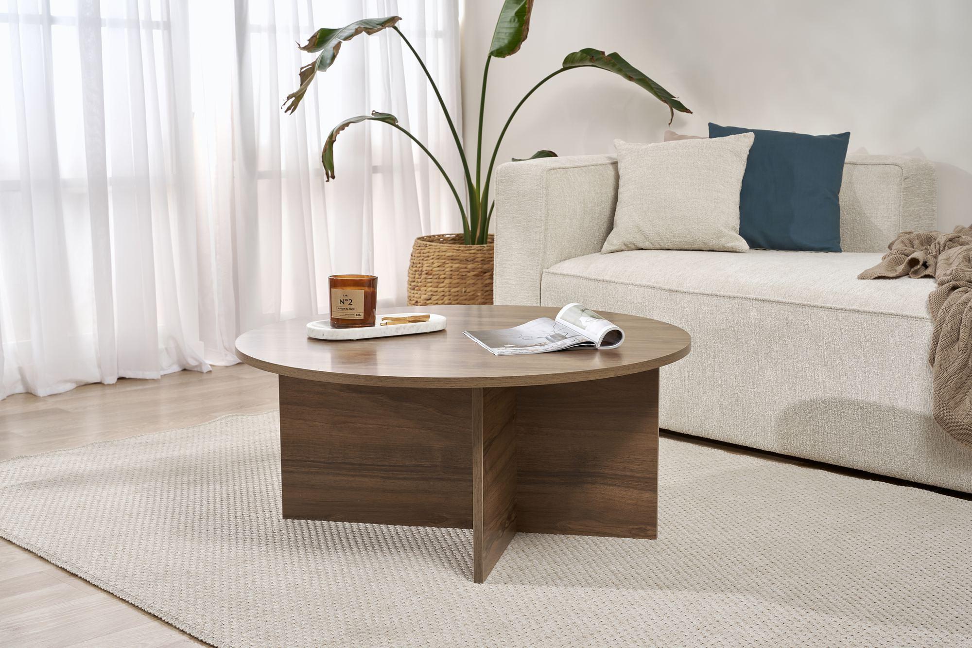 Soleil Coffee Table Walnut Ø90 cm 2