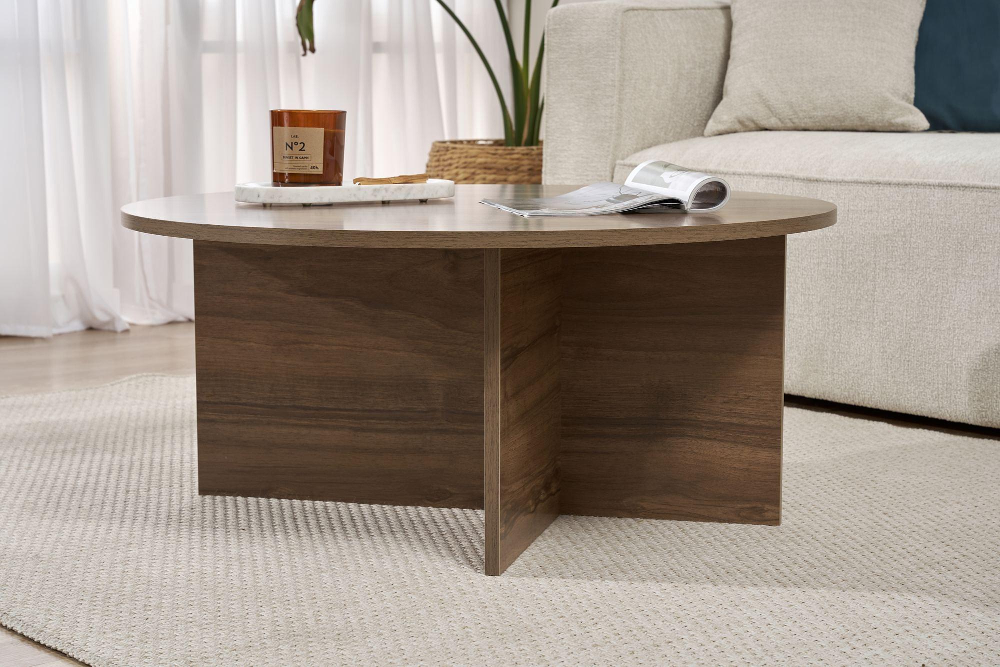 Soleil Couchtisch Walnuss Ø90 cm 4