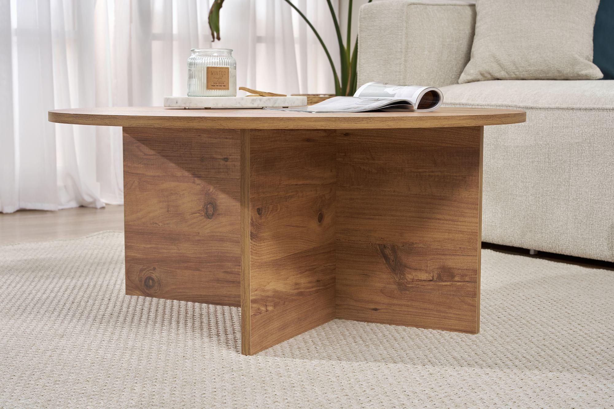 Soleil Couchtisch Atlantische Kiefer Ø90 cm 4