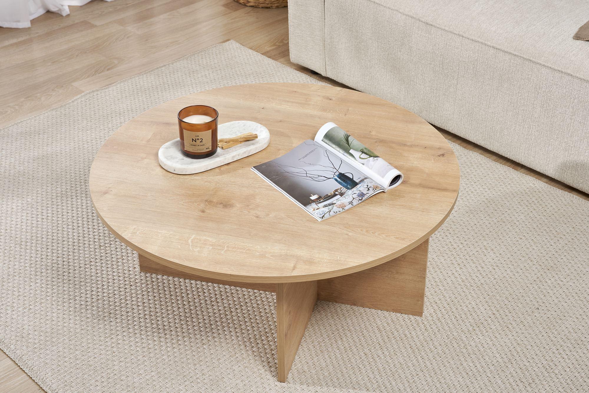 Soleil Coffee Table Sapphire Oak Ø90 cm 3