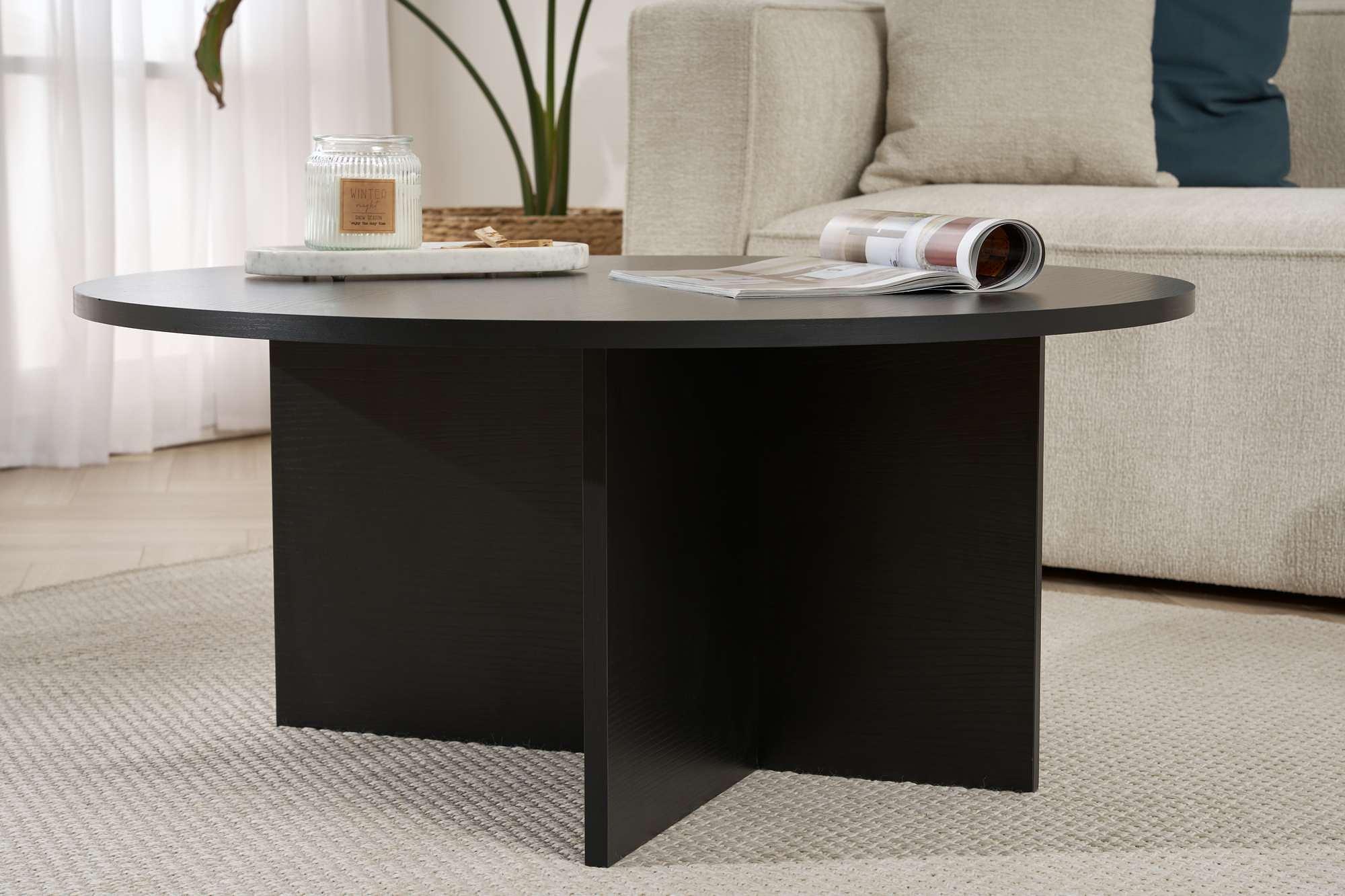 Soleil Coffee table woodblack Ø90 cm 4