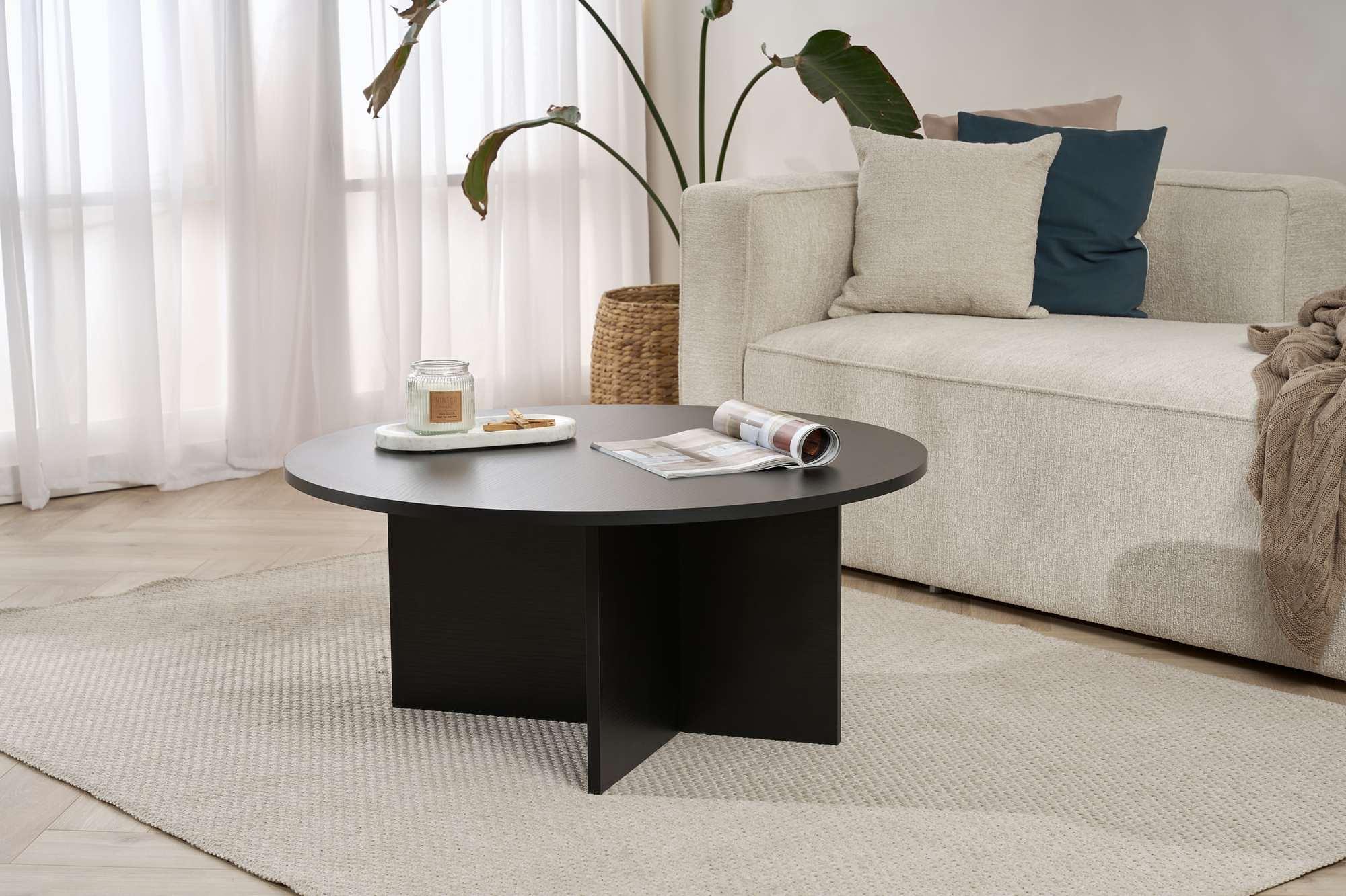 Soleil Coffee table woodblack Ø90 cm 2