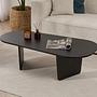 Oval Coffee Table Wood Black 2