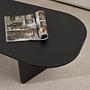 Oval Coffee Table Wood Black 5