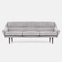 Skagen Sofa 3-Sitzer Velour Silber 1