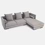 MALMO Corner sofa 3-seater Velour Silver 3