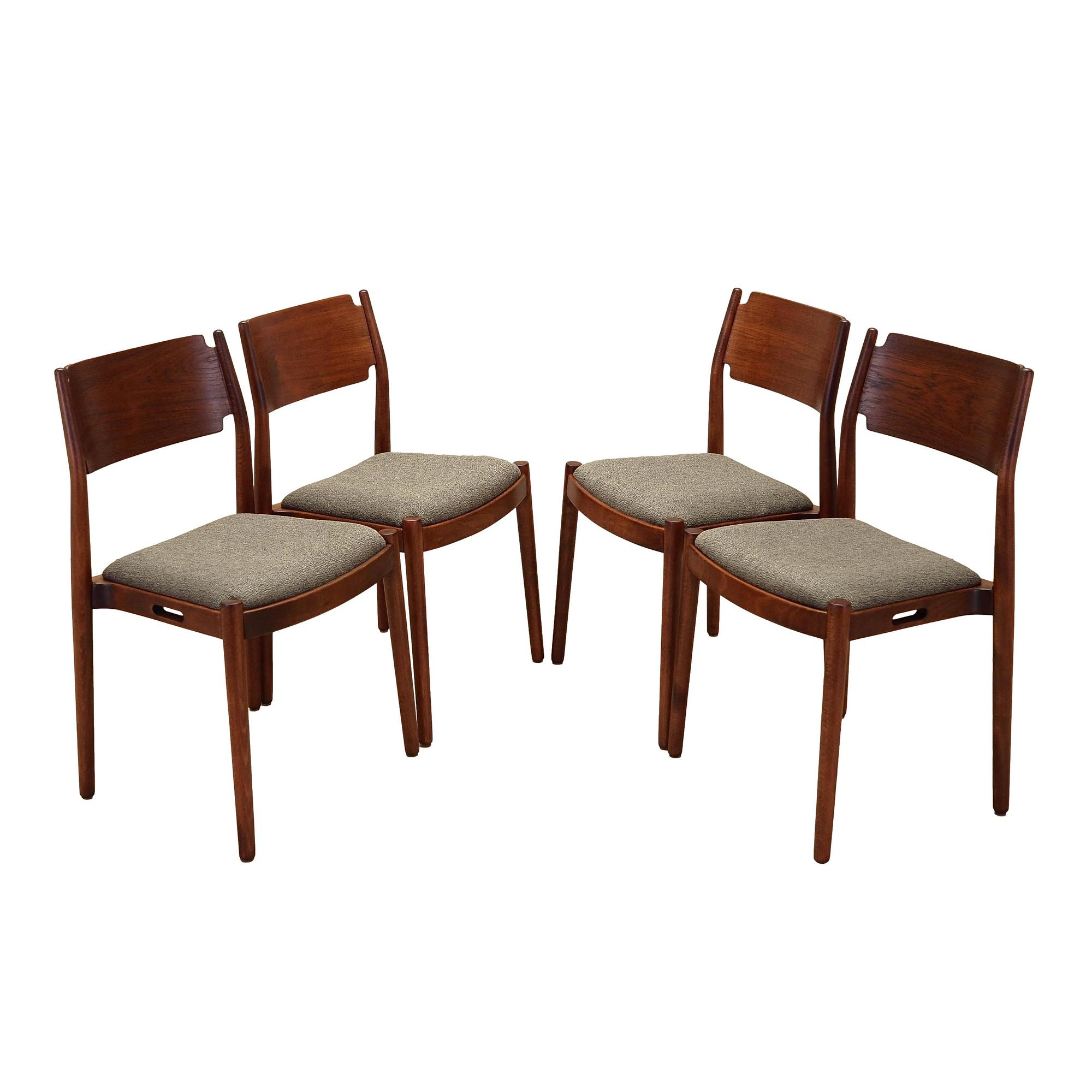 4x Chair-Set Wood Brown 1970s 0