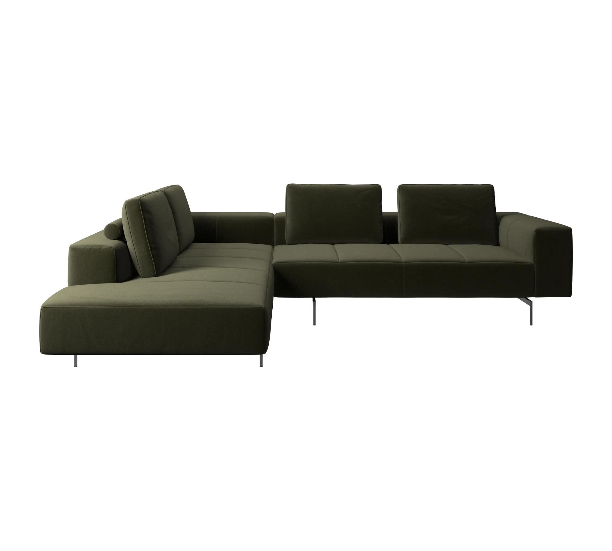 Amsterdam Ecksofa Links Samt 3134 Olivgrün 0