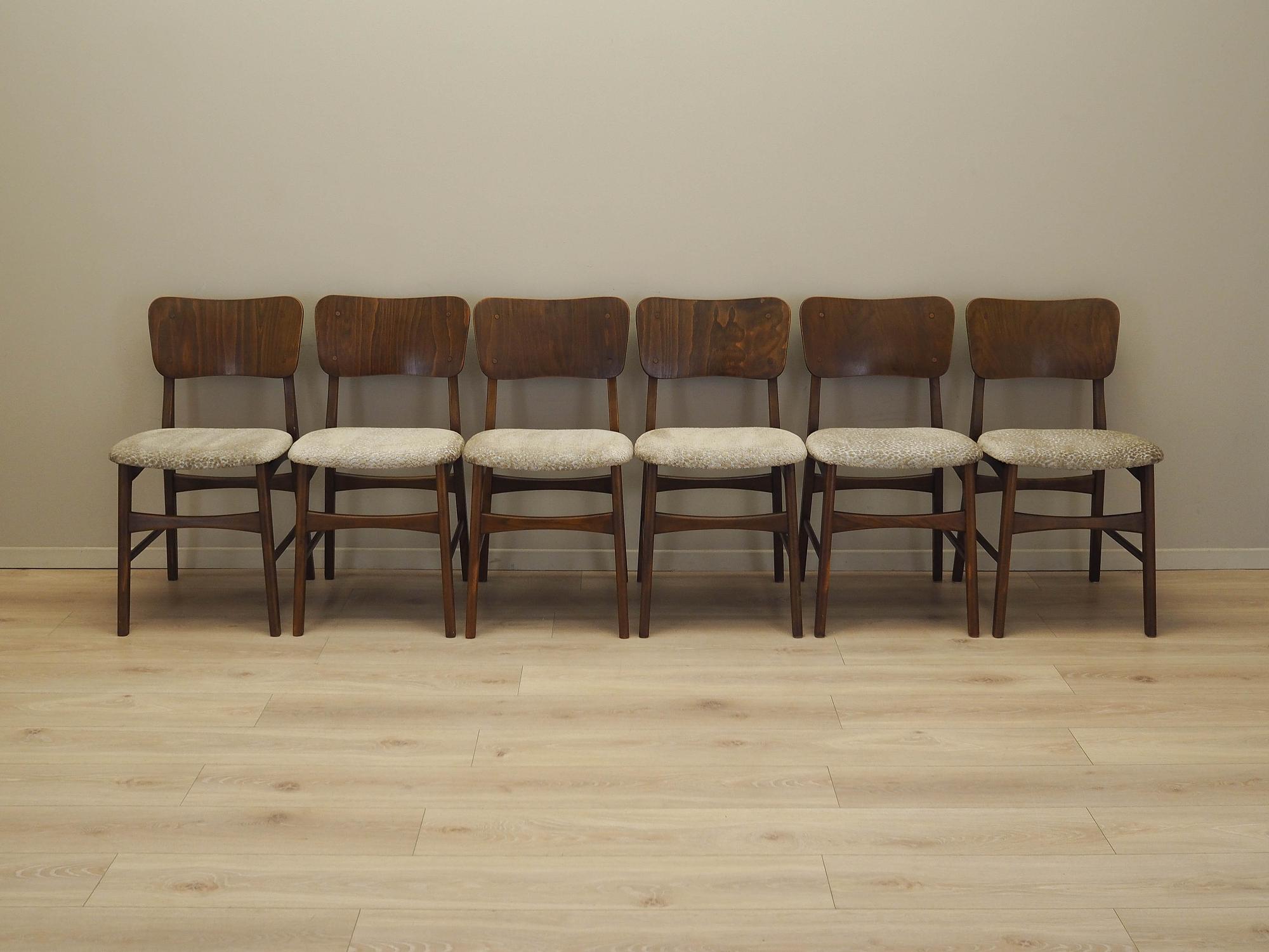 6x Stuhl-Set Braun 1960er Jahre 6