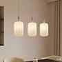 3-Flammig ONI Pendelleuchte Nylon Eisen Beige 0