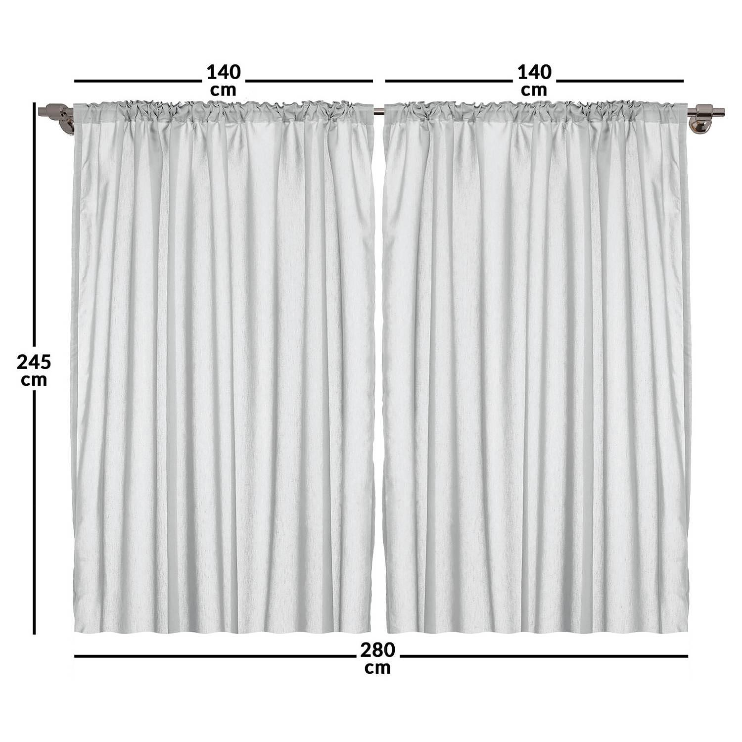 Ready-made curtain Rustic II Polyester Pale brown 140x245cm Set 3