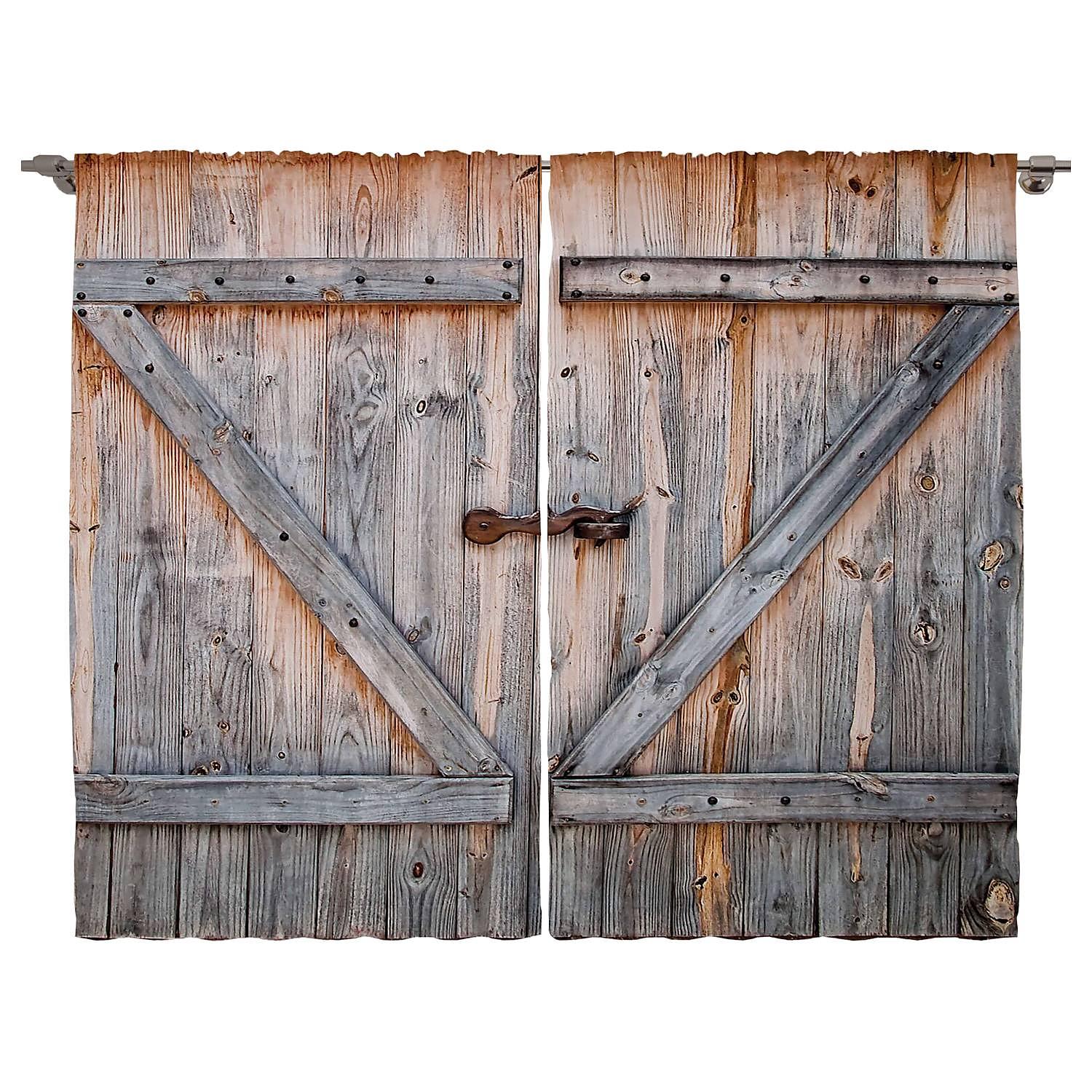 Fertiggardine Rustikal II Polyester Blassbraun 140x245cm Set 0