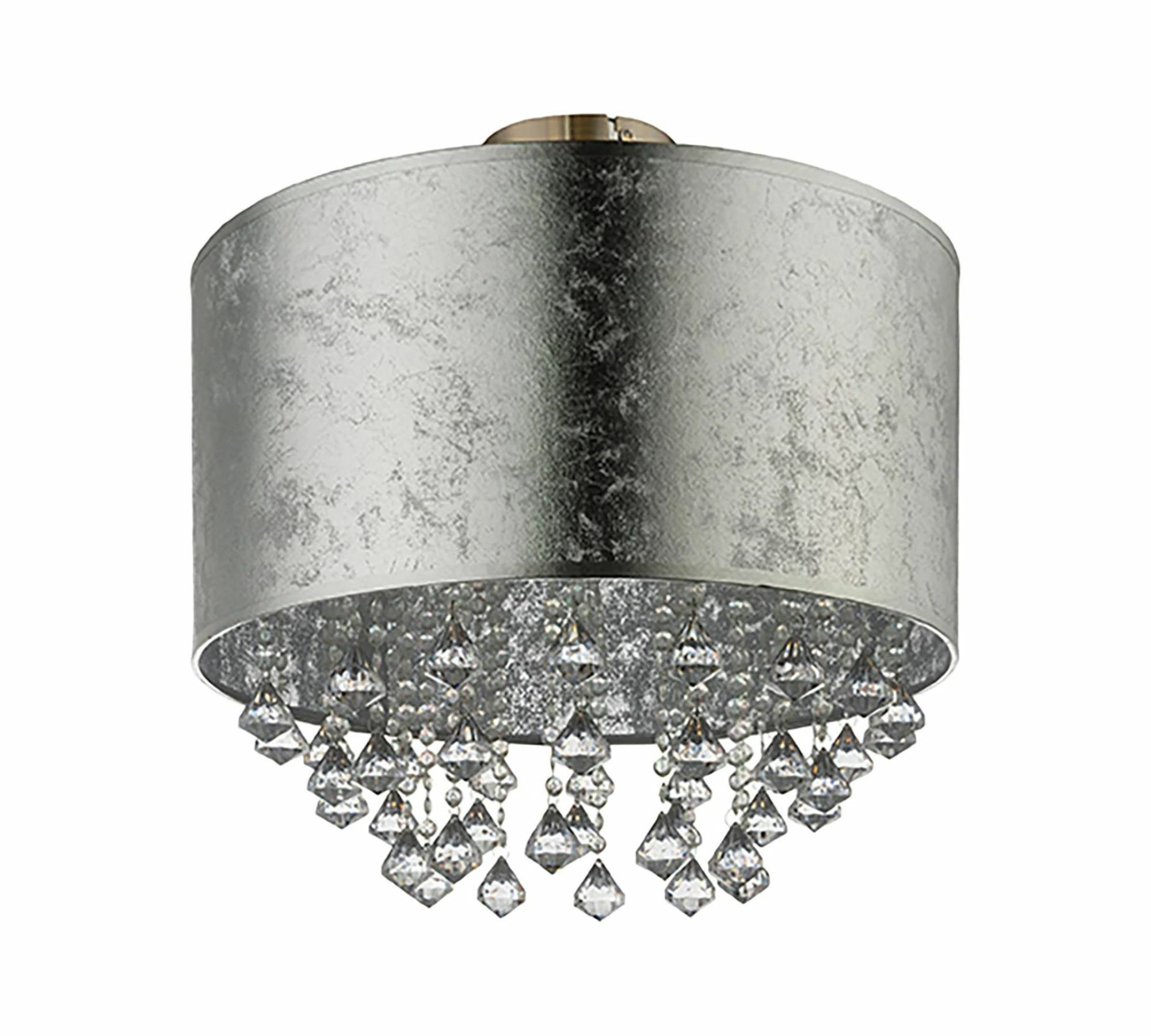 Deckenleuchte 1-flammig Glas Eisen Silber 0