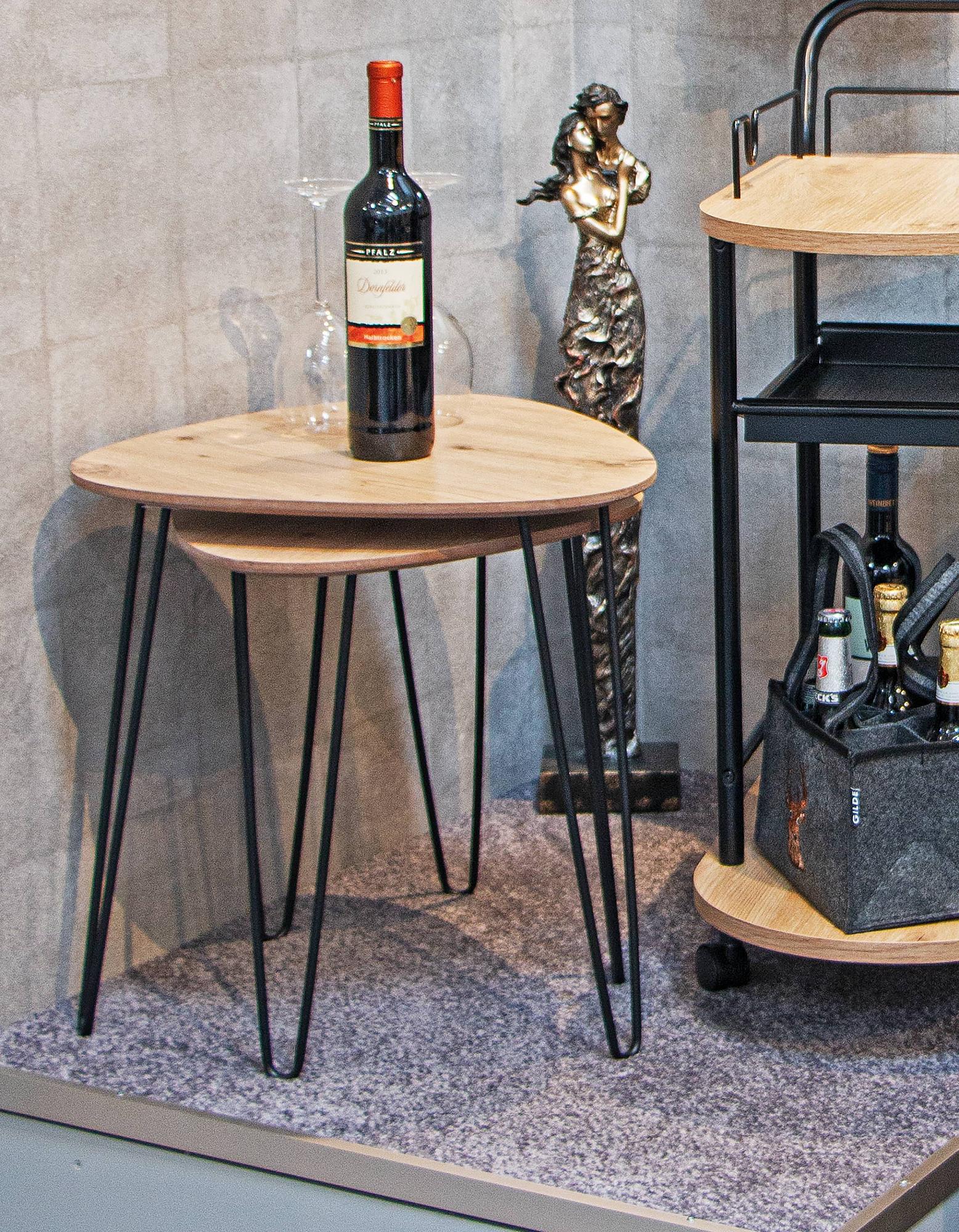 Bergen 2 Side table Oak decor Black 2