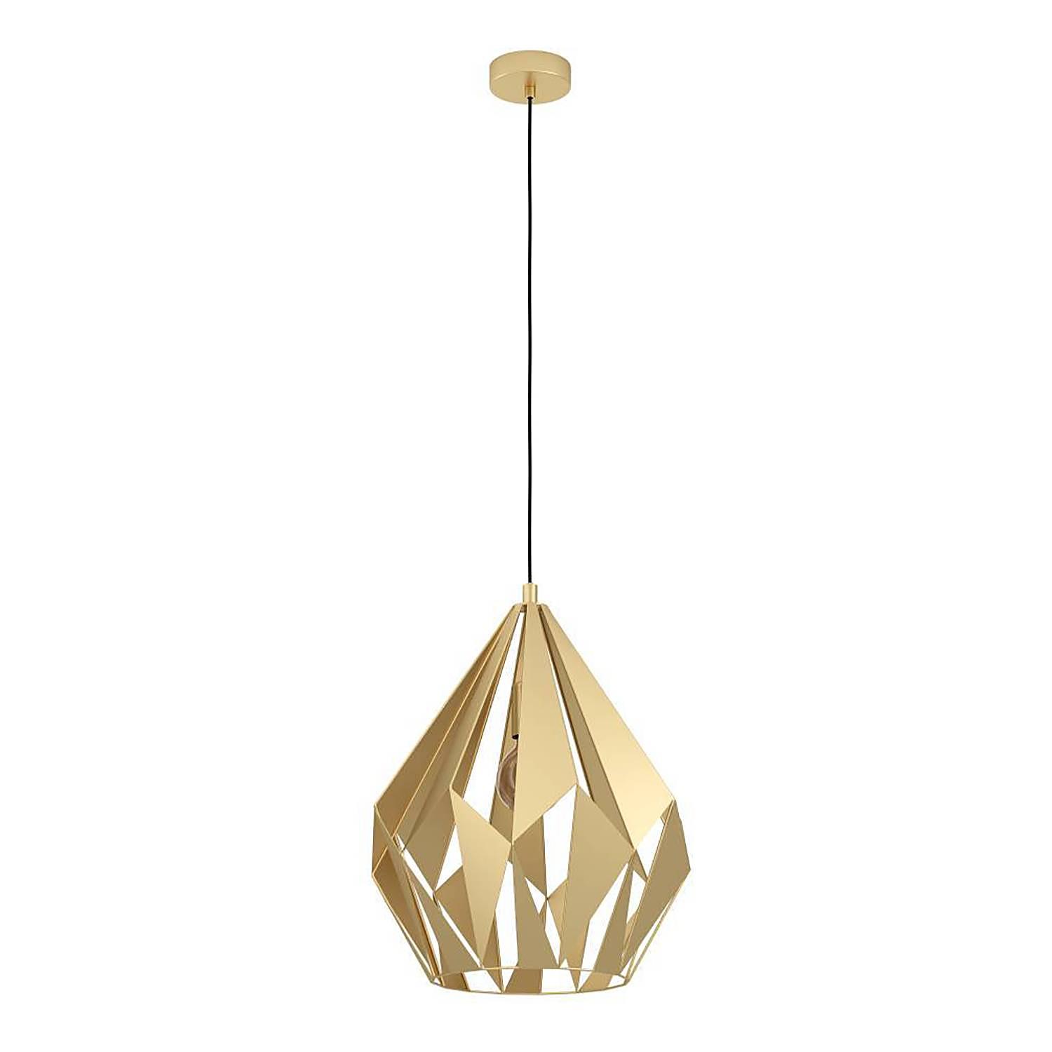 1-Flammig Carlton Pendelleuchte Stahl Gold Ø39cm 3