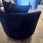 Petit Fleur Loveseat Swivel Royal Blue 2