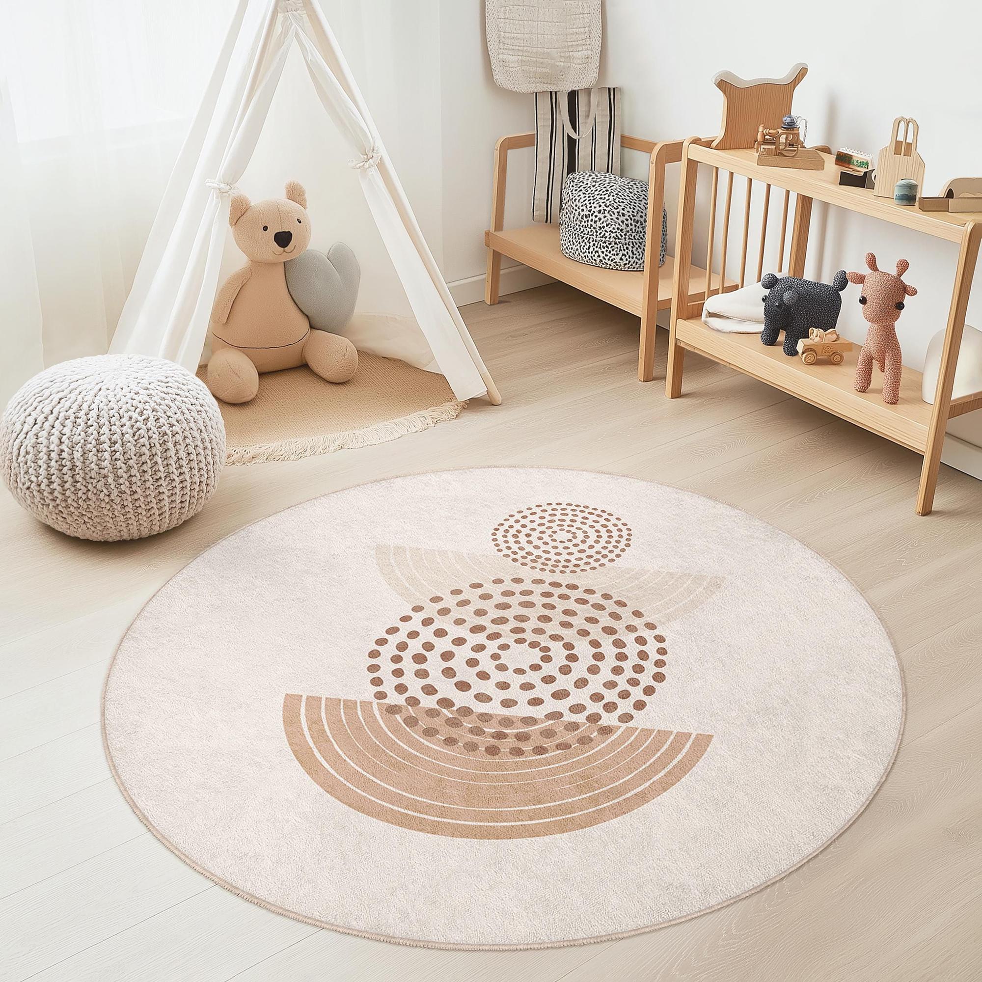 Kreismuster Kinderteppich Mehrfarbig Ø150cm 3