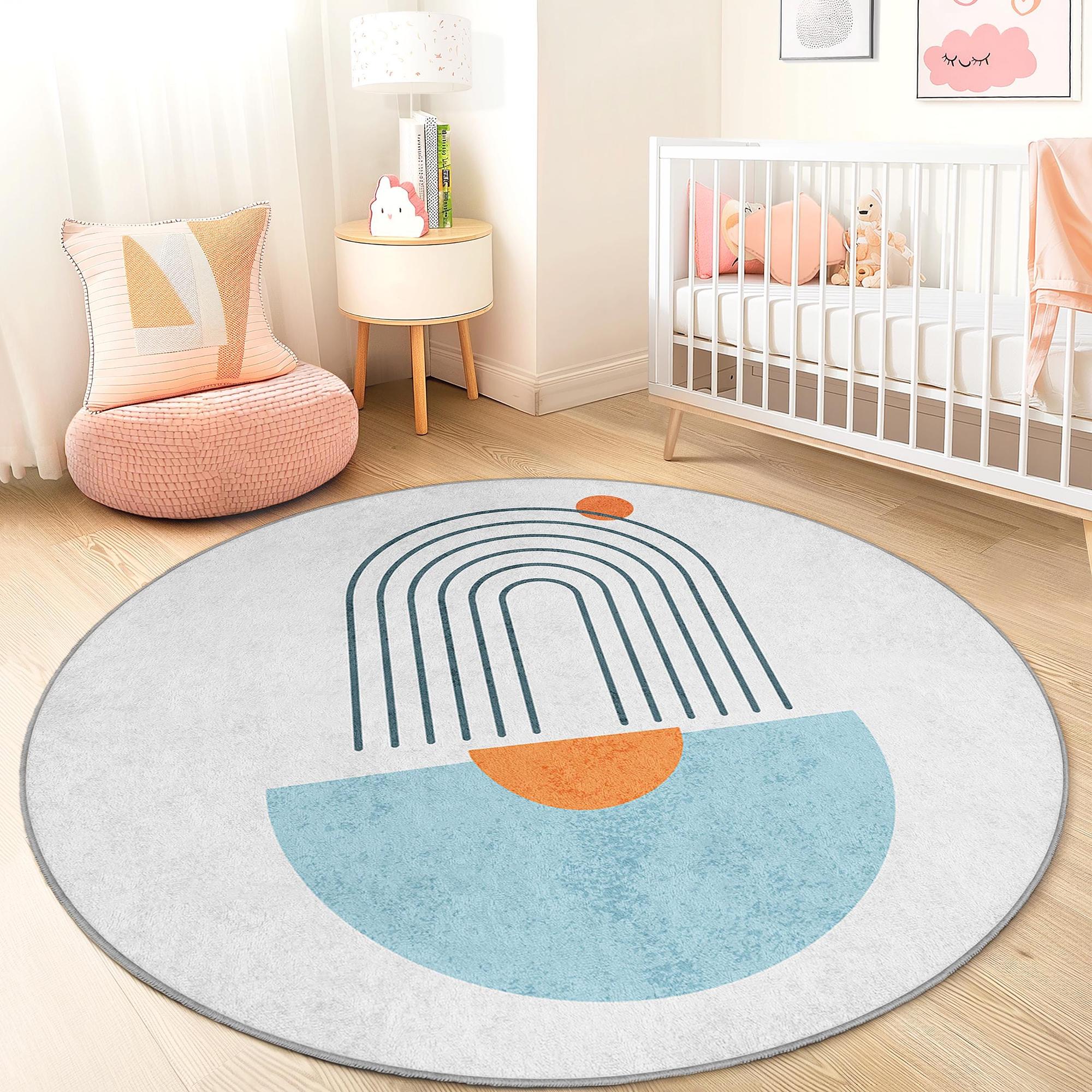 Regenbogen Kinderteppich Mehrfarbig Ø150cm 1