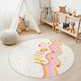 Wellen Kinderteppich Mehrfarbig Ø120cm 0