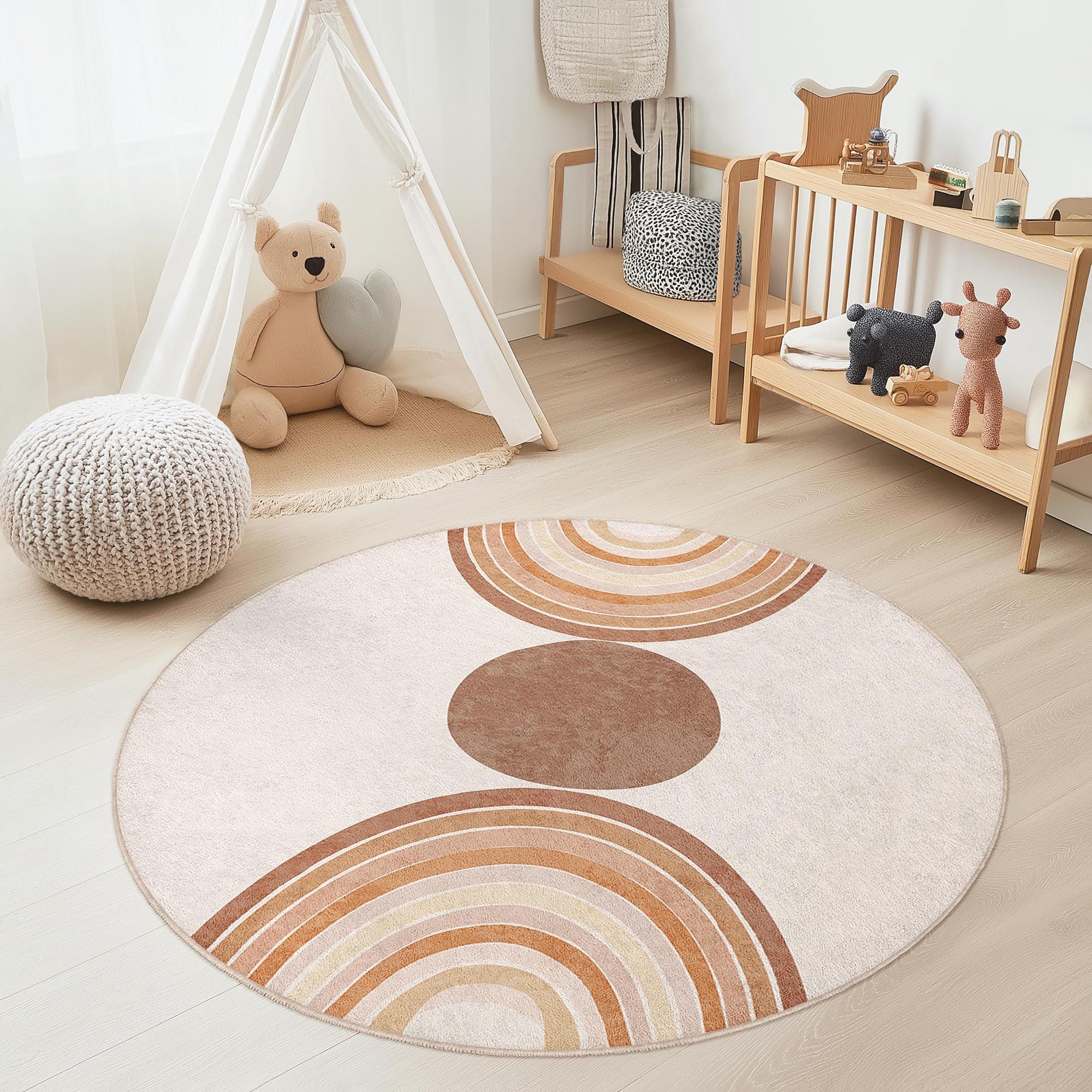 Boho-Rainbow Kids Rug Multicoloured Ø180cm 0