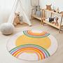 Rainbow-circle Children's rug Multicolored Ø120cm 3