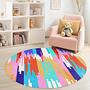 Abstract Pattern Kids Rug Multicolored Ø180cm 0
