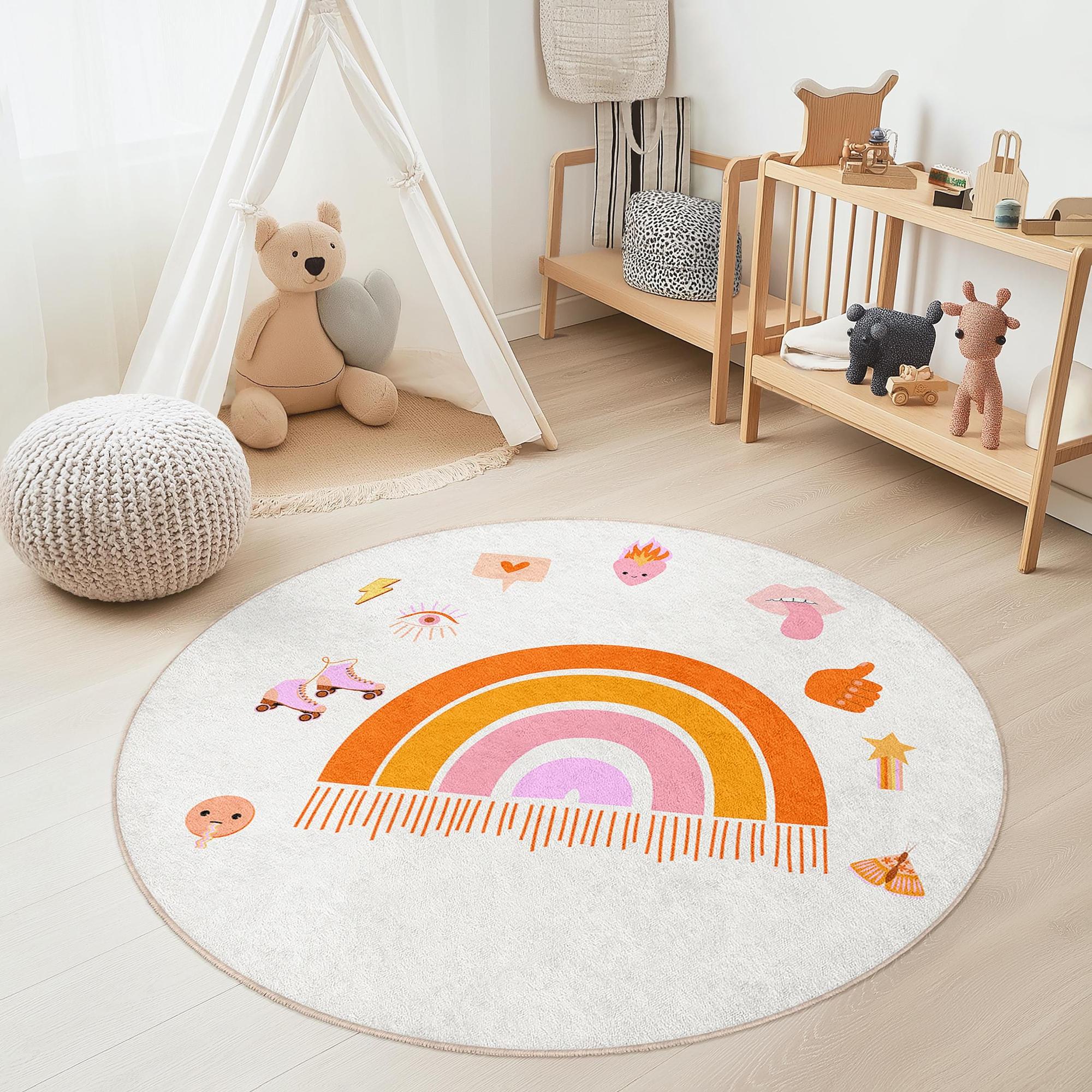 Rainbow Children's Rug Multicolor Ø150cm 3