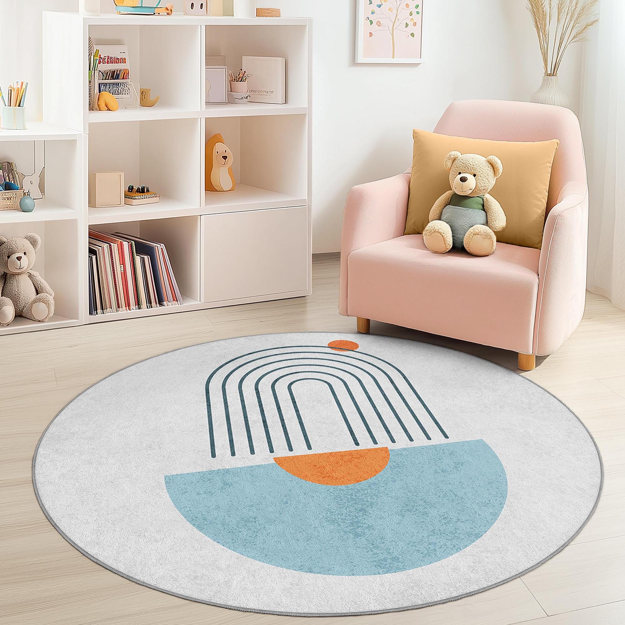 Tappeto per bambini arcobaleno multicolore Ø120cm 0