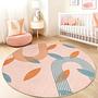 Leaf pattern Kids rug Multicolor Ø180cm 1