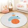 Geometrisches Muster Kinderteppich Mehrfarbig Ø120cm 1