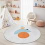 Geometrisches Muster Kinderteppich Mehrfarbig Ø120cm 0
