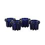 4x Kerzenhalter-Set Kobalt Blau1970er Jahre 0