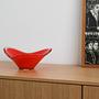 Platte Muranoglas Rot 1960er Jahre 6