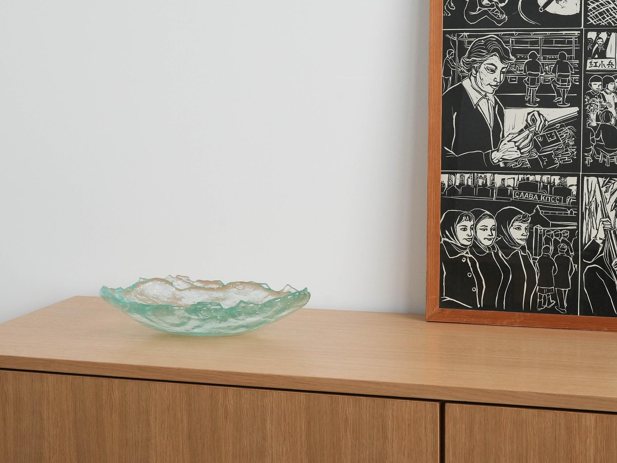 Glass bowl Green Transparent 1970s 1